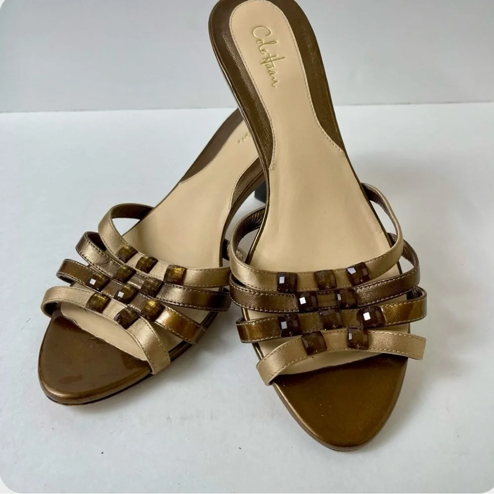 Cole Haan Nike Air Copper Beaded Heels, Size 9 - Picture 10 of 10